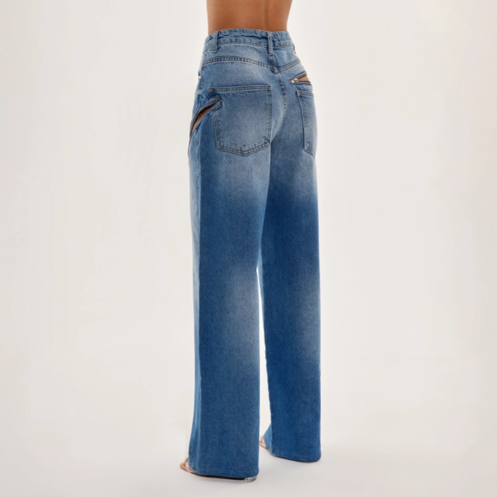 ★RAIVE★ Wide Denim Pants in L/Blue VJ4ML188AM PANTS - 레이브